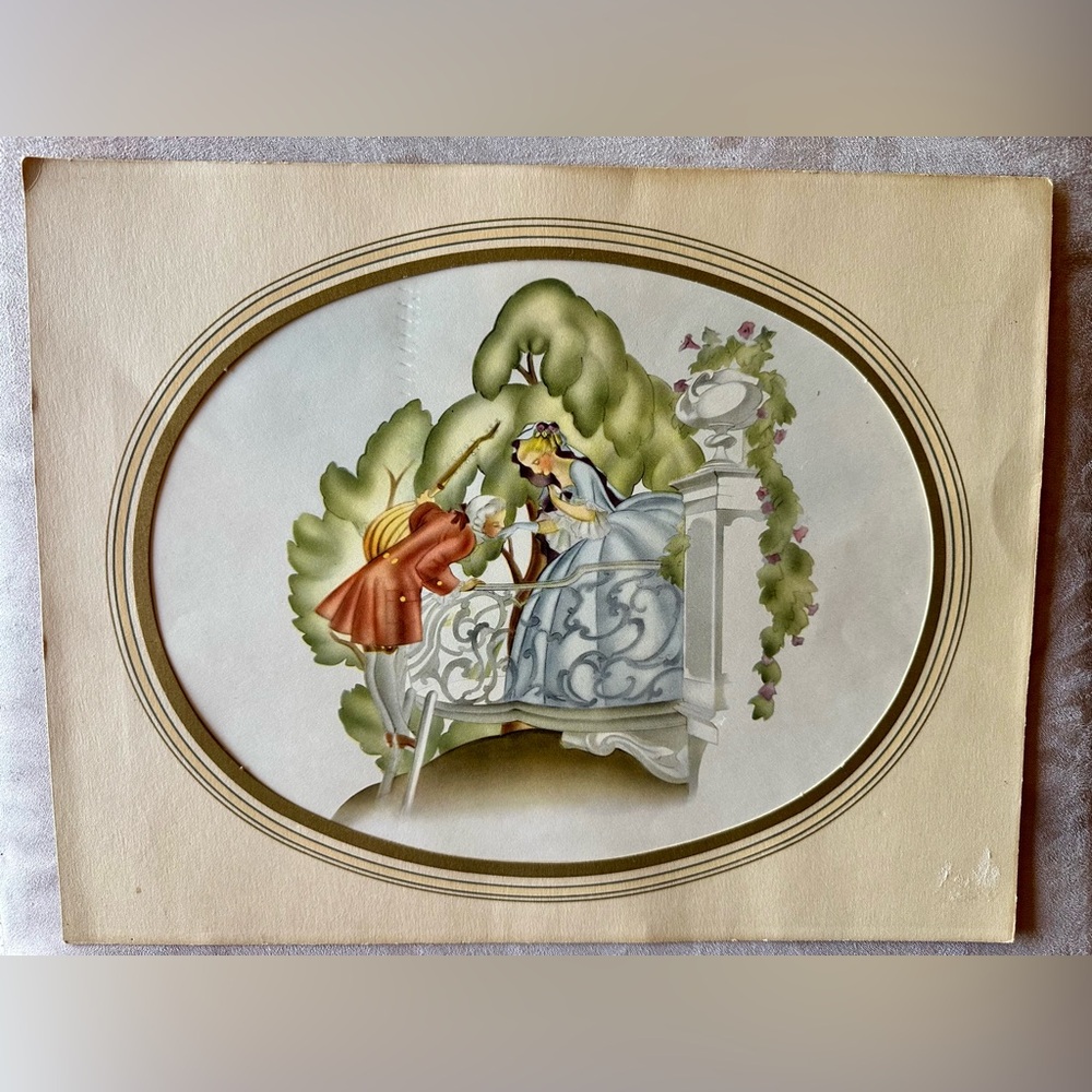 Vintage 1941 Milton A. Bleier & Co. French Provincial Water color print